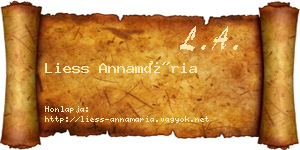 Liess Annamária névjegykártya
